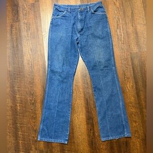 Rustler 36x34 90s Vintage Men's Bootcut Jeans in Deep Blue
